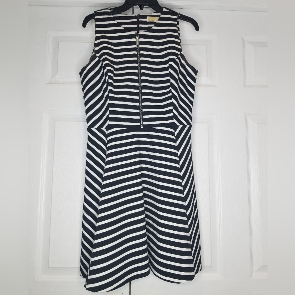 Michael Kors Striped Zippered Dress
